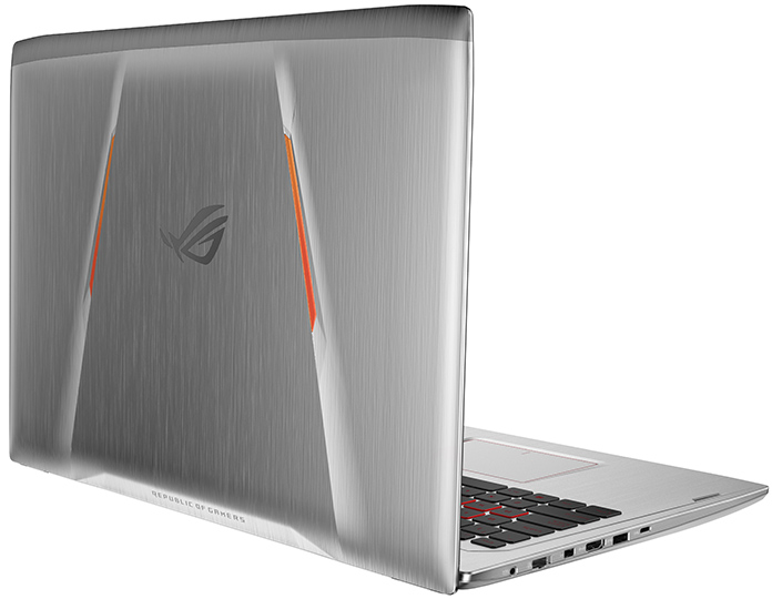 Brushed metal on the ROG Strix GL502's back