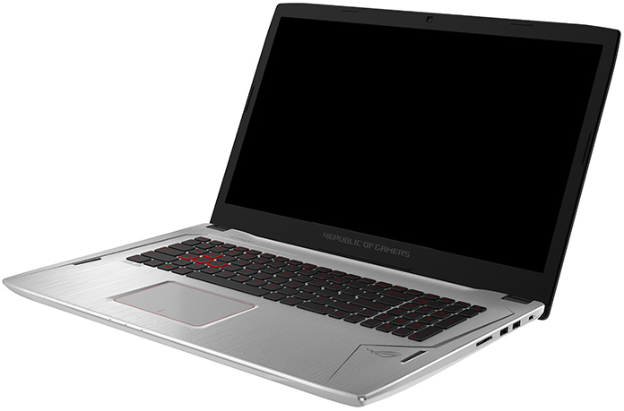 The ROG Strix GL702 flaunts its metallic skin