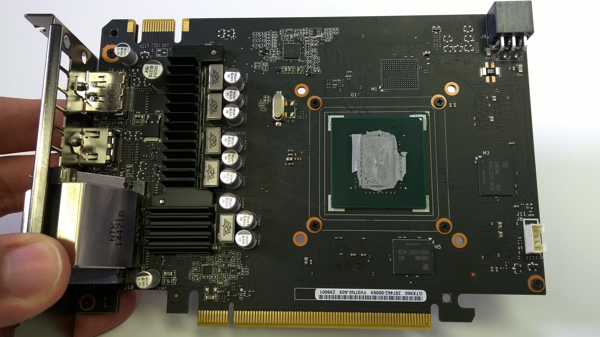 Strix Gtx 960 Bare Pcb With Vrm Heatsink Edge Up