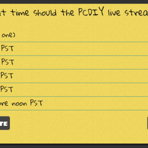 What time should the PCDIY live stream be?