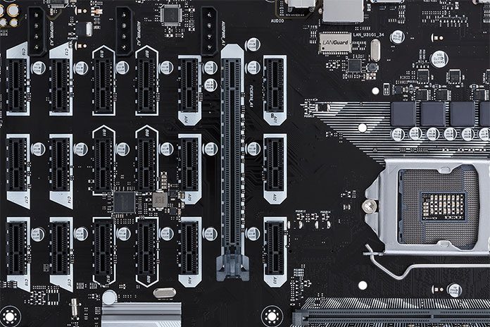 The Asus B250 Mining Expert Motherboard Boasts 19 Pcie Slots For - 