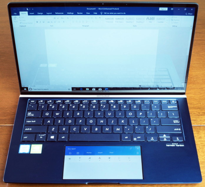 asus zenbook trackpad screen