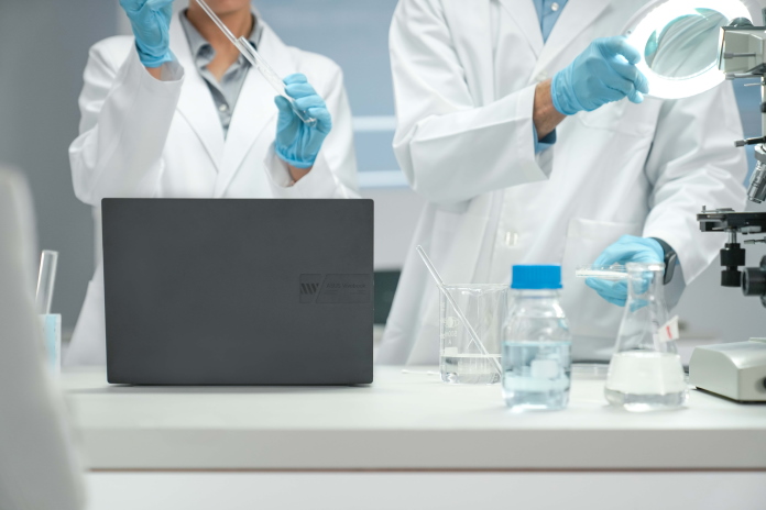 Laptop in a laboratory