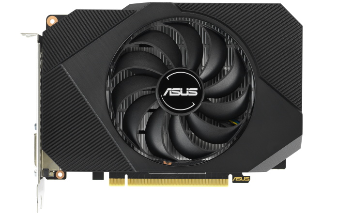 Front-facing view of the ASUS Phoenix GeForce GTX 1630 graphics card