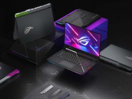 A selection of ROG laptops