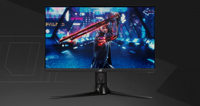 ROG Strix XG27AQ gaming display facing the camera