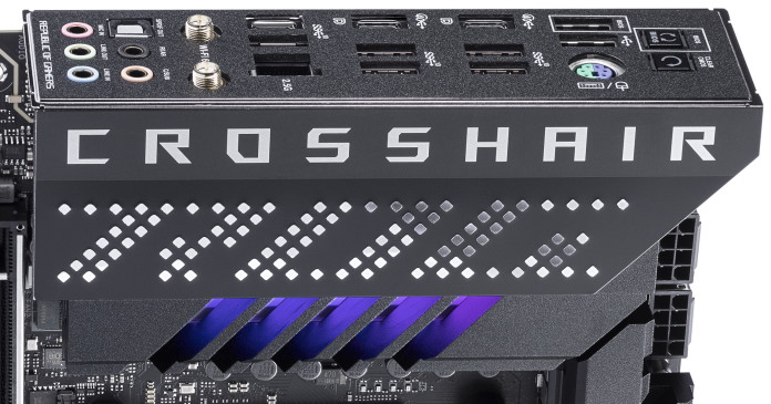 Tấm chắn I / O và các cổng trên bo mạch chủ ROG Crosshair X670E Gene