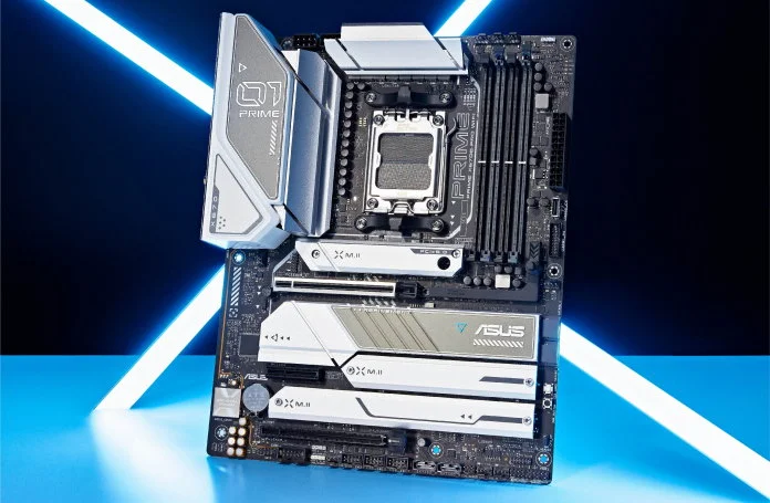 TUF Gaming X670E-Plus WiFi motherboard and a variety of components for building a PC