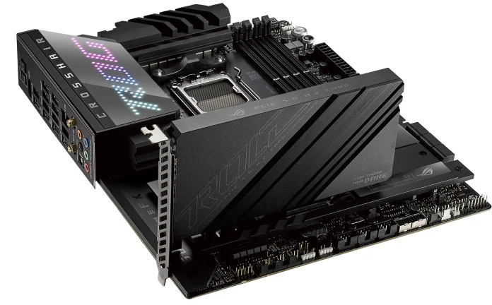 ROG Crosshair X670E Hero with included PCIe 5.0 M.2 card installed