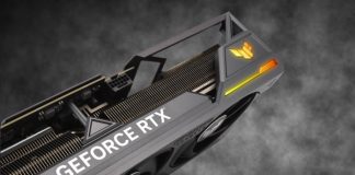 Top edge of the TUF Gaming GeForce RTX 4090