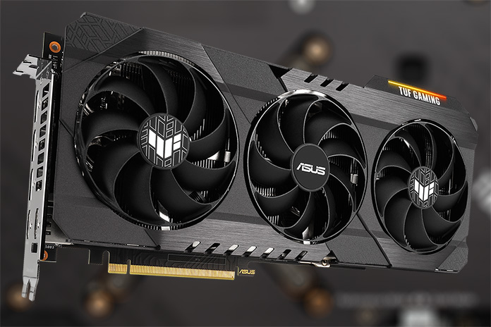 TUF Gaming GeForce RTX 3060 Ti GDDR6X graphics card from a front view
