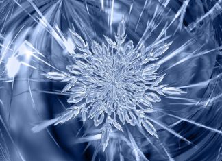 Closeup view of ice crystal