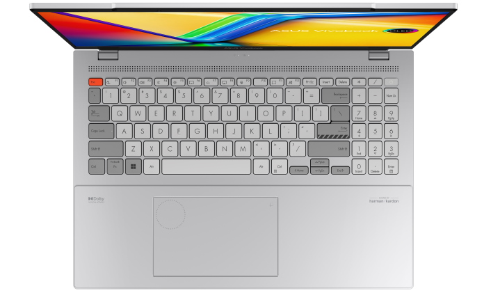 Overhead view of laptop and touchpad with ASUS DialPad 