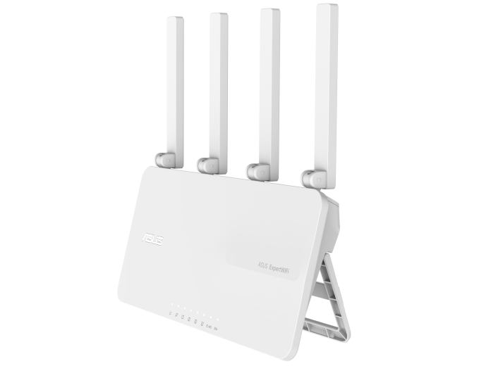 The ExpertWiFi EBR63 wireless router in space-saving stand mode
