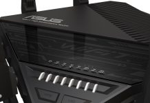 Close of the top cover of the ASUS RT-BE96U wireless router