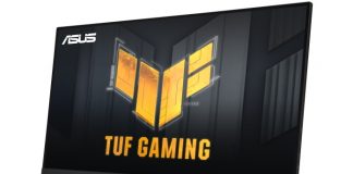 Front angle view of the TUF Gaming VG32UQA1A gaming monitor