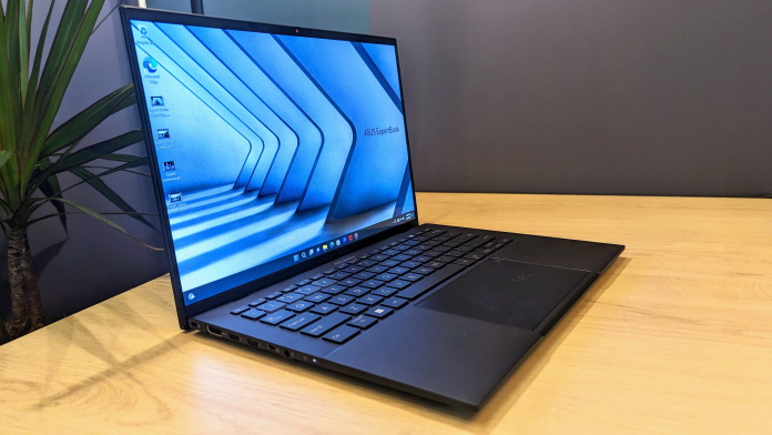 TUF Gaming A16 laptop next to its CES Innovation award