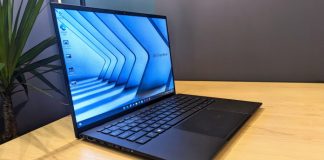 ExpertBook B9 OLED laptop on a corporate table