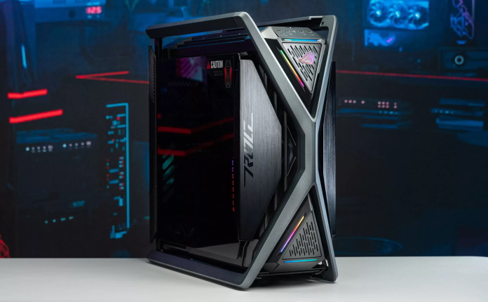 ROG Hyperion gaming case on a table 