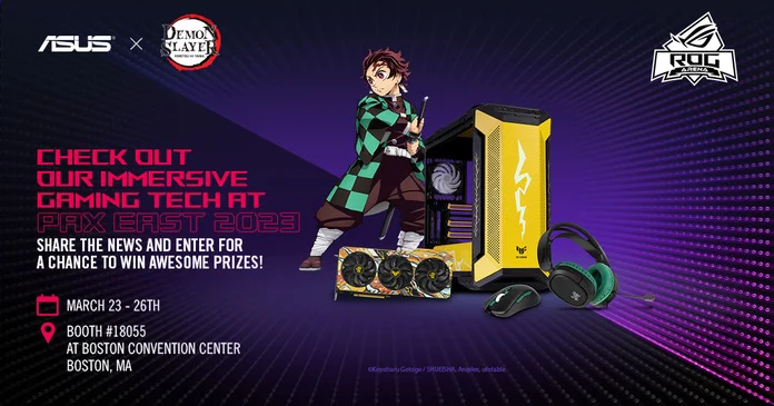 A banner for the ASUS x Demon Slayer PAX East Giveaway