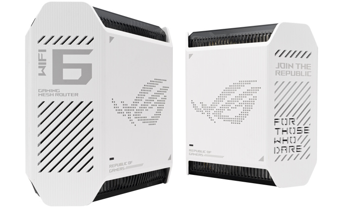 The ROG Rapture GT6 mesh WiFi system in white