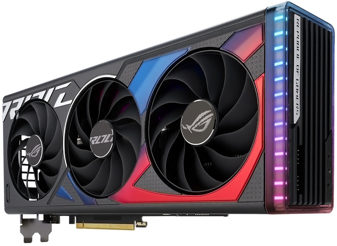 The ROG Strix GeForce RTX 4060 and ASUS Dual GeForce RTX 4060 graphics cards against a foggy futuristic background
