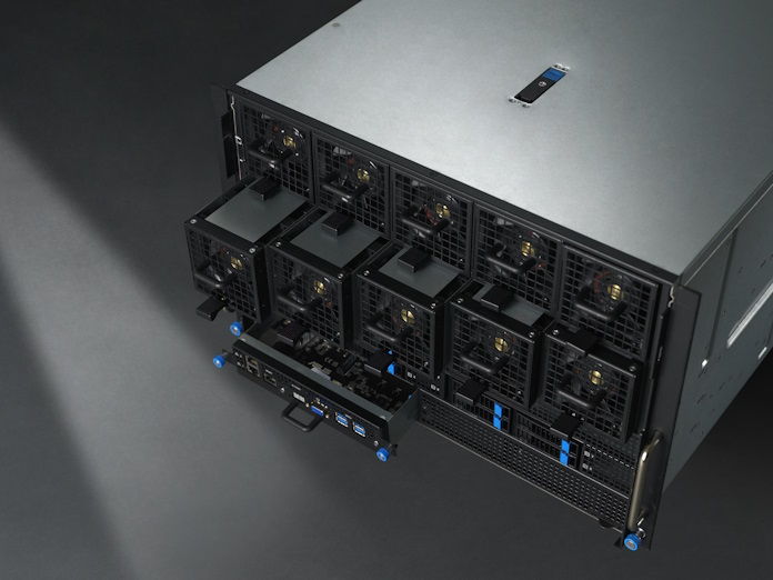 Modular pieces at the front of the server which are easy to replace 