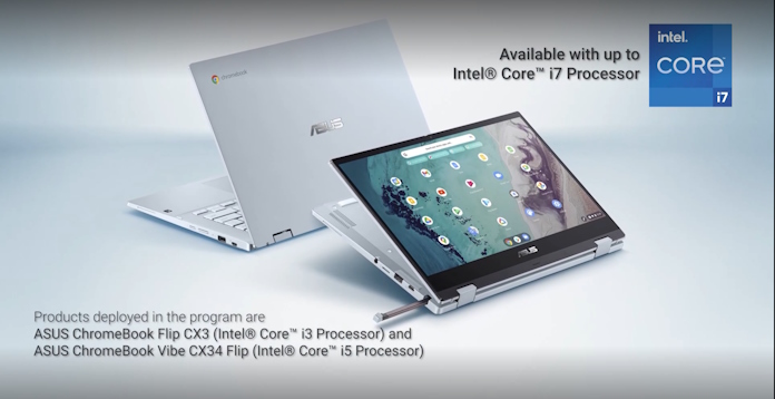 The ASUS Chromebook CX3 Flip, available with up to an Intel Core i7 processor