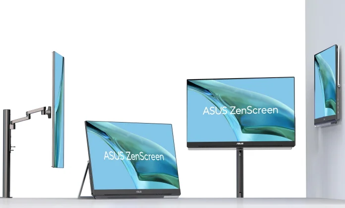 All four different mechanisms for deploying the ASUS ZenScreen MB249C display