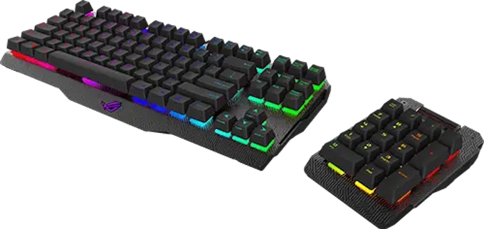 ROG Claymore gaming keyboard with detachable numpad
