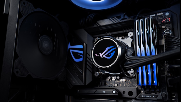 The ROG Strix LC III AIO liquid CPU cooler installed in a system 