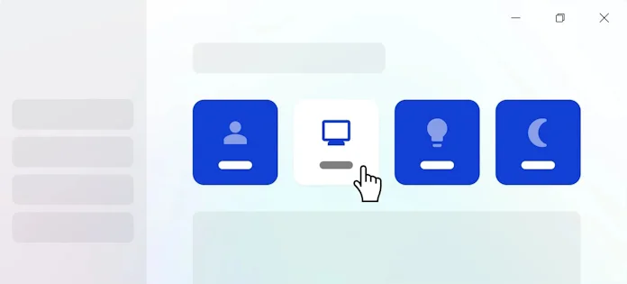 A representation of how users change different modes on their monitor using a mouse 