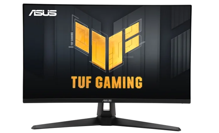 The TUF Gaming VG27AQ3A from a front-facing view