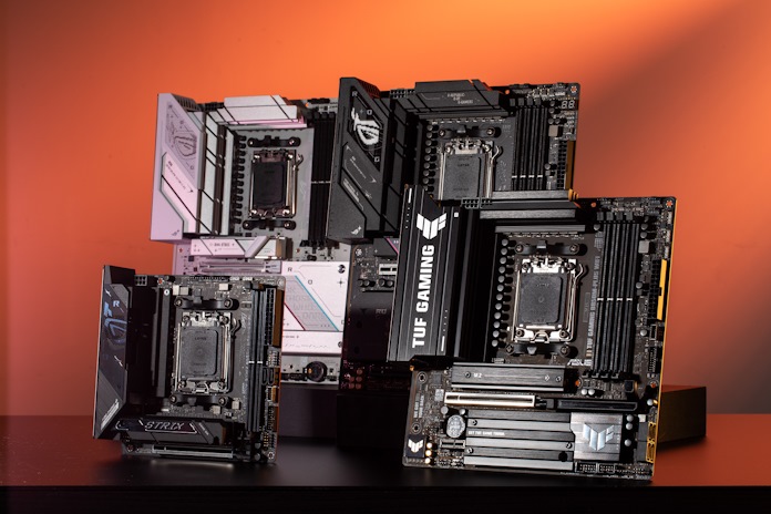 A family of ASUS B850 motherboards