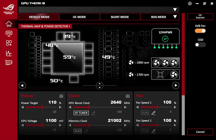 A screenshot of the Thermal Map functionality in GPU Tweak III