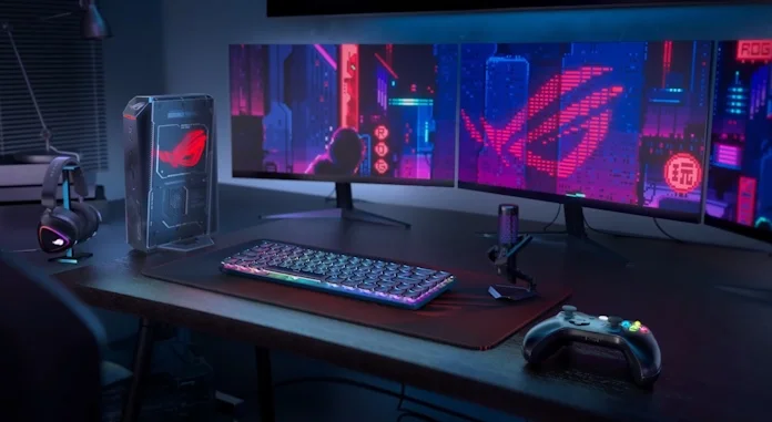 A full gaming setup including the ROG NUC