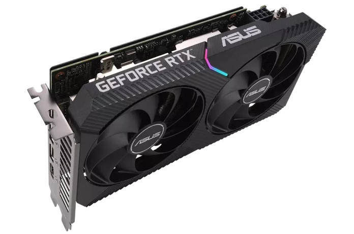 A side view of the graphics card