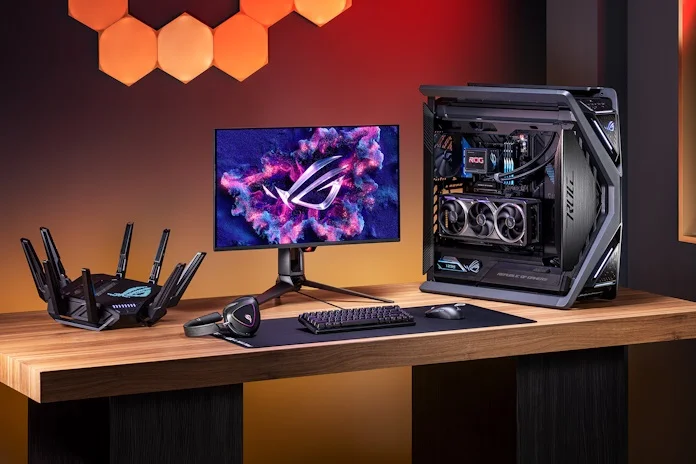 A gaming PC build with ROG parts 