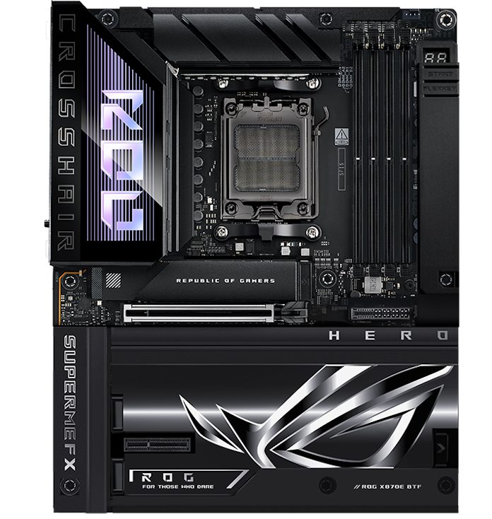 The ROG Crosshair X870E Hero BTF motherboard