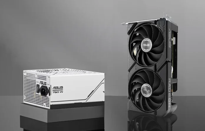 An ASUS Dual graphics card along with an ASUS Prime power supply