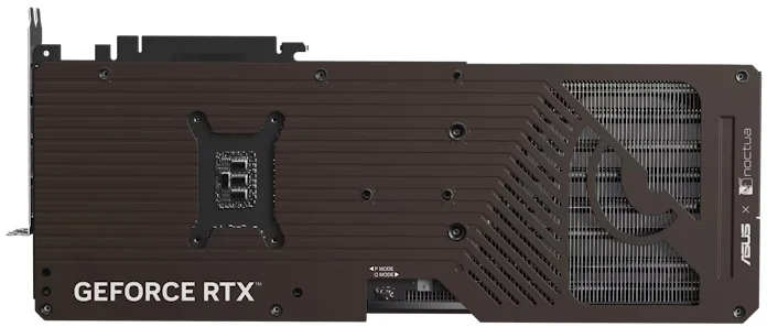 The backplate of the ASUS GeForce RTX 5080 Noctua Edition graphics card