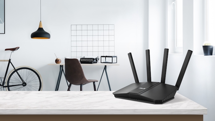 The ASUS RT-BE58U in a home office environment