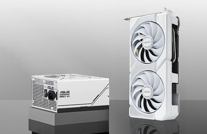 An ASUS Dual graphics card and Prime power supply