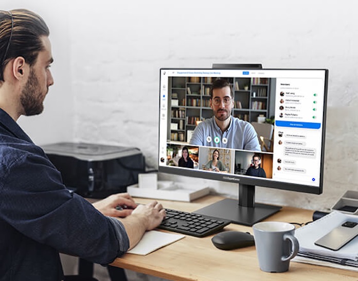 A man on a conference call for work using a VPN connection