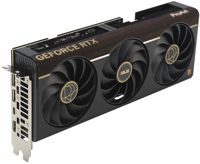 A view of the graphics card showing its I/O options, including a USB Type-C port 