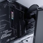 feature – the back panel of the rog swift oled pg27aqwp-w gaming monitor