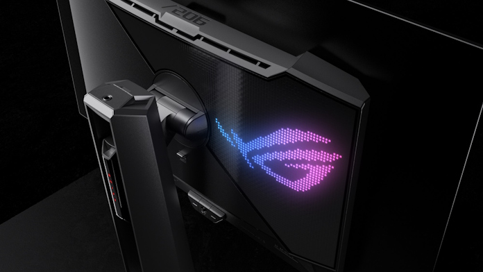 The rear panel of the ROG Swift OLED PG27AQDM