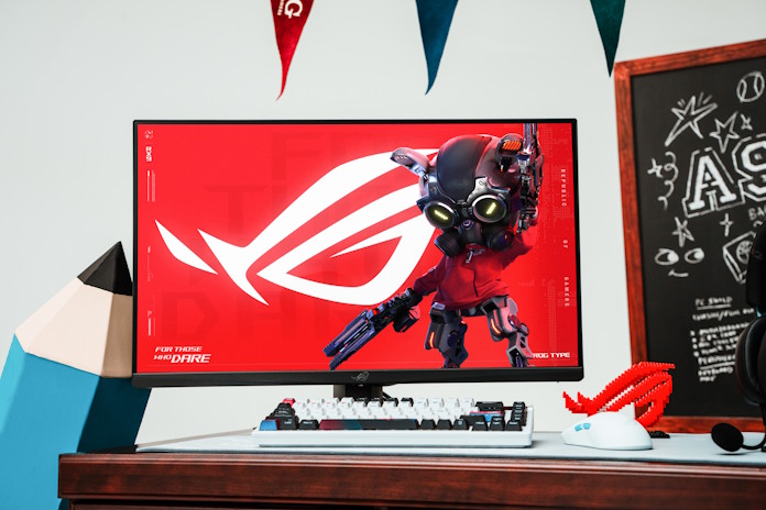 A front view of the ROG Strix XG27ACS gaming monitor