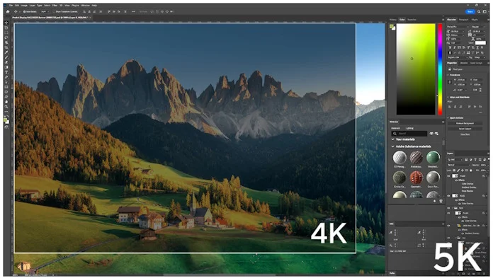 An infographic showing the increased workspace from going from 4K to 5K resolution