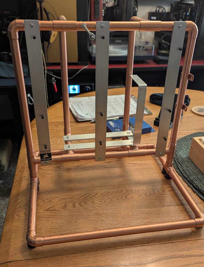The copper and aluminum frame of this custom PC build